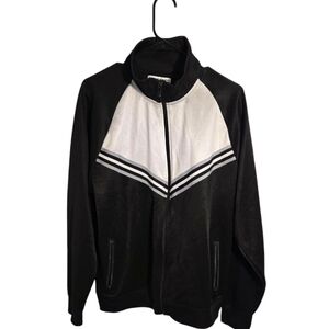 Hot Black Egret Racing Strpe American Apparel Track Zip-Up Jacket Unisex Large